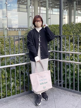 「PUAL CE CIN（ピュアルセシン）のアイテム（ブルゾン）」を使った、鵜飼　和花さん（レディース・165cm）の冬コーディネート