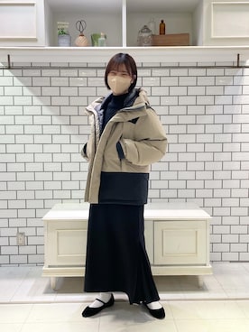「アイテム（ダウンジャケット/コート）」を使った、鵜飼　和花さん（レディース・165cm）の冬コーディネート