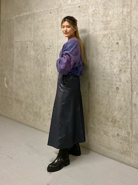 「KBF（ケイビーエフ）のアイテム（カーディガン/ボレロ）」を使った、ツンさん（レディース・159cm）の秋コーディネート