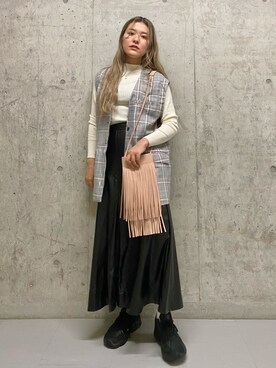 「KBF（ケイビーエフ）のアイテム（ノーカラージャケット）」を使った、ツンさん（レディース・159cm）の夏コーディネート