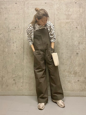 「KBF（ケイビーエフ）のアイテム（サロペット/オーバーオール）」を使った、ツンさん（レディース・159cm）の夏コーディネート
