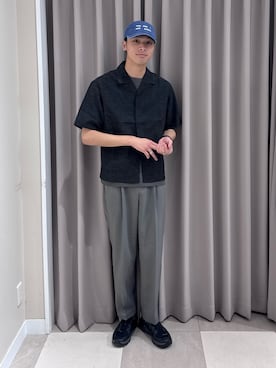 「URBAN RESEARCH（アーバンリサーチ）のBLANKMAG　YOU AND I ARE EARTH  Cap（キャップ、ブルー系）」を使った、shunさん（メンズ・186cm）の夏コーディネート