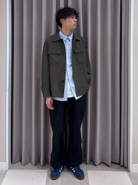 「ITEMS URBANRESEARCH（アイテムズ アーバンリサーチ）の2way ストレッチ比翼ジャケット（その他アウター、グレー系）」を使った、shunさん（メンズ・186cm）の春コーディネート