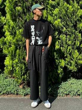 「アイテム（キーホルダー、ブラウン系）」を使った、shunさん（メンズ・186cm）の夏コーディネート