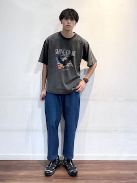 「アイテム（トップス）」を使った、shunさん（メンズ・186cm）の夏コーディネート