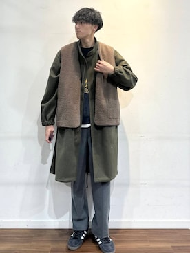 「アイテム（モッズコート）」を使った、shunさん（メンズ・186cm）の秋コーディネート