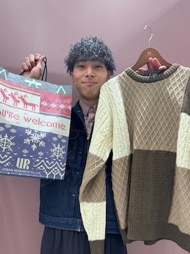 「アイテム（ニット/セーター）」を使った、shunさん（メンズ・186cm）の冬コーディネート