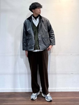 「アイテム（カーディガン/ボレロ）」を使った、shunさん（メンズ・186cm）の冬コーディネート