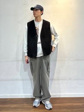 「アイテム（ベスト）」を使った、shunさん（メンズ・186cm）の秋コーディネート