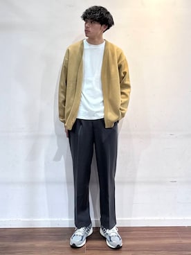 「アイテム（カーディガン/ボレロ）」を使った、shunさん（メンズ・186cm）の冬コーディネート