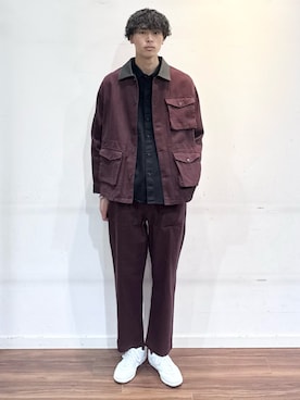 「アイテム（カバーオール）」を使った、shunさん（メンズ・186cm）の秋コーディネート
