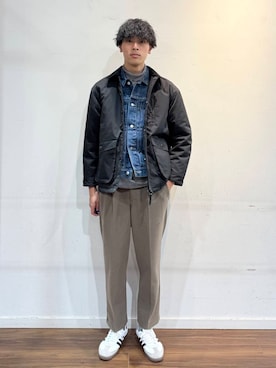 「寒い」｜「アイテム（デニムジャケット）」を使った、shunさん（メンズ・186cm）の冬コーディネート