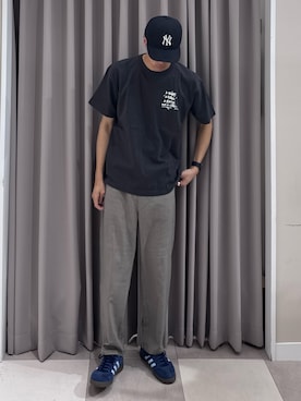 「URBAN RESEARCH（アーバンリサーチ）のBLANKMAG　003 S/S Tee（Tシャツ/カットソー、グレー系）」を使った、shunさん（メンズ・186cm）の夏コーディネート