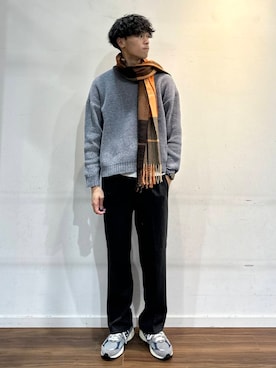 「アイテム（マフラー）」を使った、shunさん（メンズ・186cm）の秋コーディネート