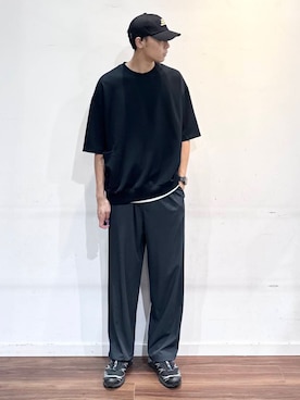 「ITEMS URBANRESEARCH（アイテムズ アーバンリサーチ）のサイドストレージ半袖ポンチTops（Tシャツ/カットソー）」を使った、shunさん（メンズ・186cm）の夏コーディネート