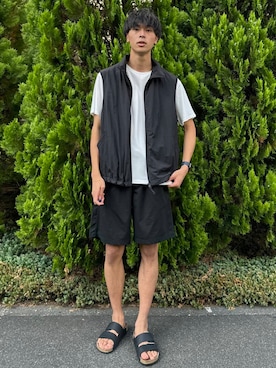 「アイテム（ベスト）」を使った、shunさん（メンズ・186cm）の夏コーディネート