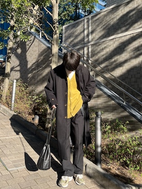 「SENSE OF PLACE by URBAN RESEARCH（センスオブプレイスバイアーバンリサーチ）のアイテム（ステンカラーコート）」を使った、たつさん（メンズ・168cm）の冬コーディネート