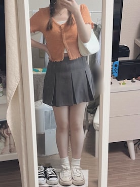 「アイテム（キャミソール、ホワイト系）」を使った、ところてんさん（レディース・154cm）の春コーディネート