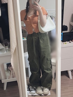 「アイテム（キャミソール、ホワイト系）」を使った、ところてんさん（レディース・154cm）の春コーディネート