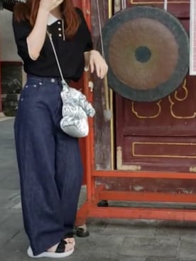 「GLOBAL WORK（グローバルワーク）のアイテム（バッグ）」を使った、べーさん（レディース・145cm）の夏コーディネート