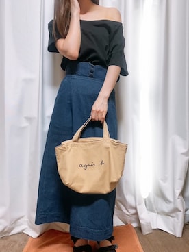 「アイテム（デニムスカート）」を使った、べーさん（レディース・145cm）の夏コーディネート