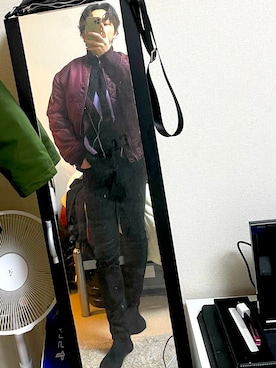 「アイテム（MA-1）」を使った、naoki121022さん（メンズ・174cm）の冬コーディネート