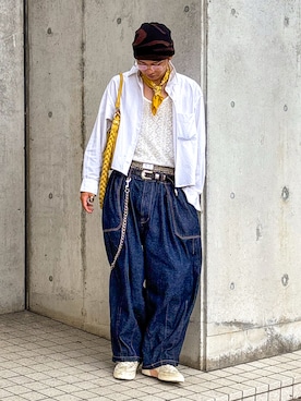 「アイテム（パンツ）」を使った、soshunさん（メンズ・169cm）の秋コーディネート