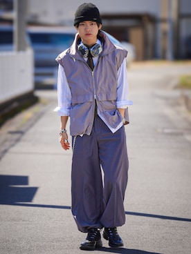 「GU（ジーユー）のアイテム（帽子）」を使った、soshunさん（メンズ・169cm）の冬コーディネート