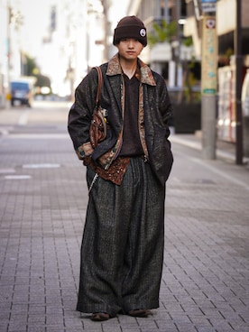 「アイテム（パンツ）」を使った、soshunさん（メンズ・169cm）の冬コーディネート