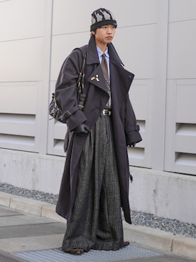 「アイテム（トレンチコート）」を使った、soshunさん（メンズ・169cm）の秋コーディネート