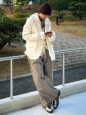 「soerte（ソエルテ）のアイテム」を使った、soshunさん（メンズ・169cm）の冬コーディネート