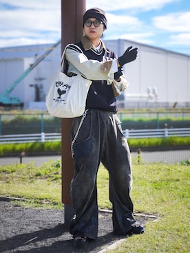 「アイテム（ベスト）」を使った、soshunさん（メンズ・169cm）の秋コーディネート