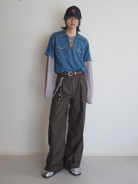 「Wrangler（ラングラー）のアイテム」を使った、soshunさん（メンズ・169cm）の秋コーディネート