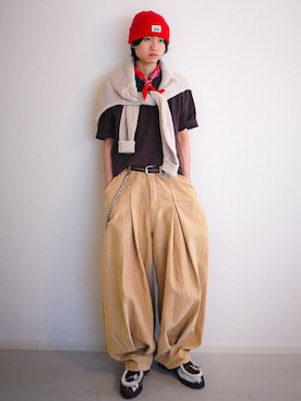「soerte（ソエルテ）のアイテム」を使った、soshunさん（メンズ・169cm）の春コーディネート