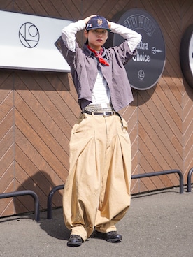 「アイテム（バンダナ/スカーフ）」を使った、soshunさん（メンズ・169cm）の秋コーディネート
