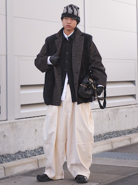 「ANGLAN（アングラン）のアイテム」を使った、soshunさん（メンズ・169cm）の冬コーディネート