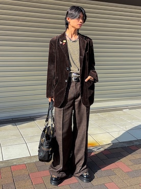 「soerte（ソエルテ）のアイテム（パンツ）」を使った、soshunさん（メンズ・169cm）の春コーディネート