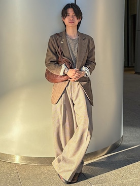 「アイテム（ハンドバッグ）」を使った、soshunさん（メンズ・169cm）の春コーディネート