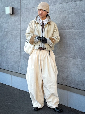 「アイテム（手袋）」を使った、soshunさん（メンズ・169cm）の冬コーディネート