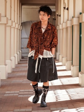 「アイテム（レッグウェア）」を使った、soshunさん（メンズ・169cm）の秋コーディネート