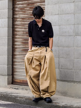 「アイテム（ポロシャツ）」を使った、soshunさん（メンズ・169cm）の秋コーディネート