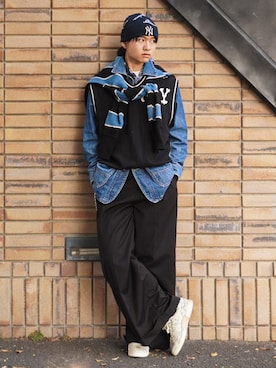 「アイテム（ベスト）」を使った、soshunさん（メンズ・169cm）の秋コーディネート