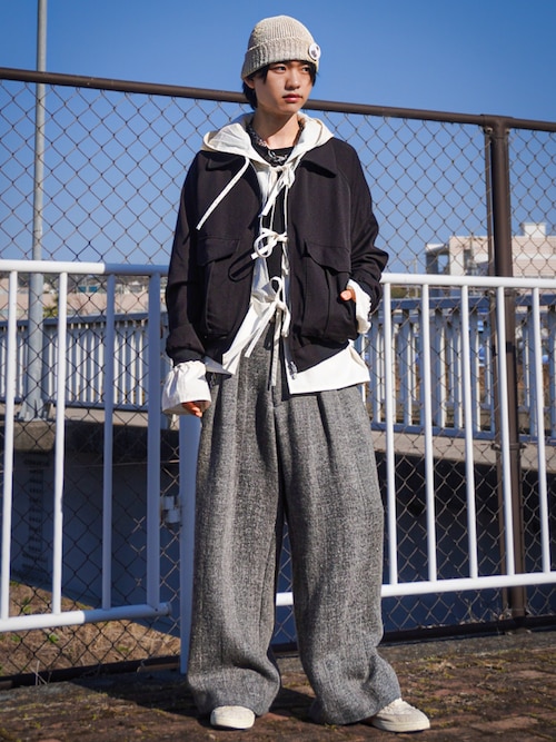 WOOL LINEN OXFORD BAGS（スラックス）｜LIDNM（リドム）の