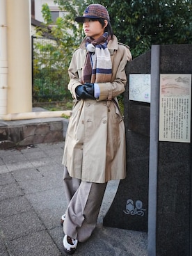 「アイテム（トレンチコート）」を使った、soshunさん（メンズ・169cm）の冬コーディネート