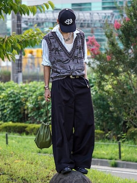 「アイテム（ショルダーバッグ）」を使った、soshunさん（メンズ・169cm）の秋コーディネート