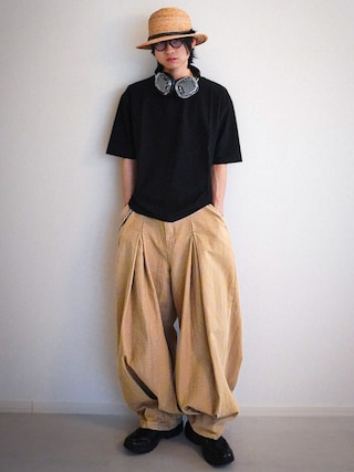 「Parts Lab.(パーツラボ)の【Parts Lab.】Soft-Touch Relaxed Crewneck T-Shirt / ソフトタッチリラックスクルーネックTシャツ(接触冷感)(Tシャツ/カットソー)」を使った、soshunさん(メンズ・169cm)の春コーディネート