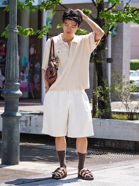 「アイテム（サンダル）」を使った、soshunさん（メンズ・169cm・20代）の夏コーディネート