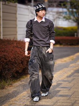 「soerte（ソエルテ）のアイテム」を使った、soshunさん（メンズ・169cm）の冬コーディネート