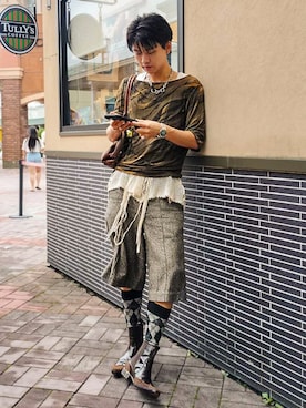 「アイテム（その他トップス）」を使った、soshunさん（メンズ・169cm・20代）の夏コーディネート