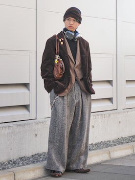 「NUEF （ヌエフ）のアイテム」を使った、soshunさん（メンズ・169cm）の冬コーディネート